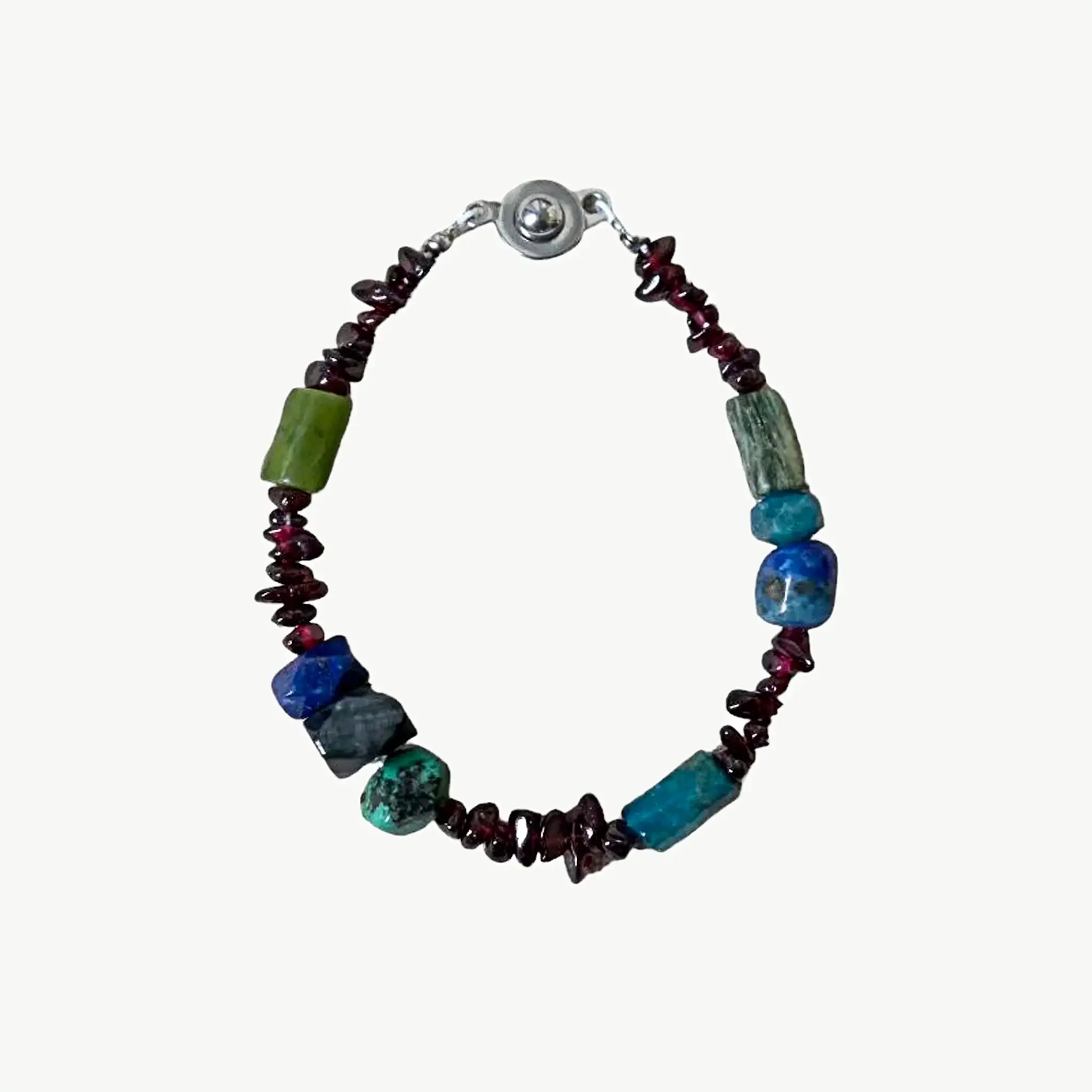 Terrestrial Garnet Beaded Bracelet